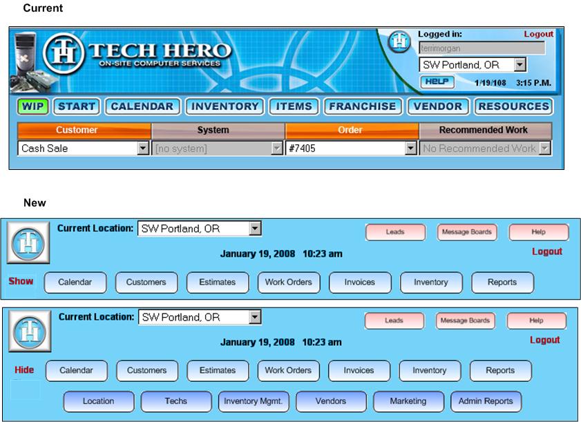 User Interface Wireframe