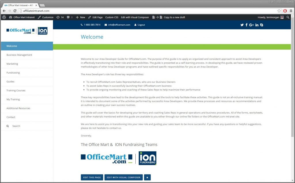 Intranet Training Portal